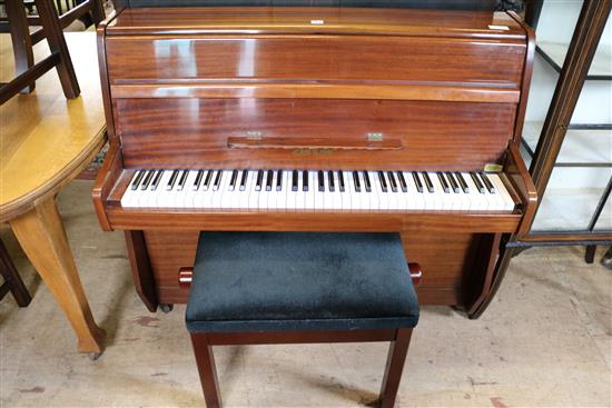 Small Zender upright piano and stool